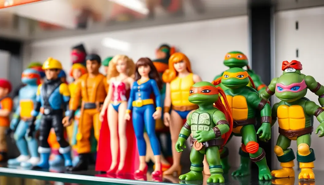 A showcase of iconic 90s action figures from Hasbro, Mattel, and Playmates.
